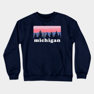 Northern Michigan Pine Tree Sunset Crewneck Sweatshirt